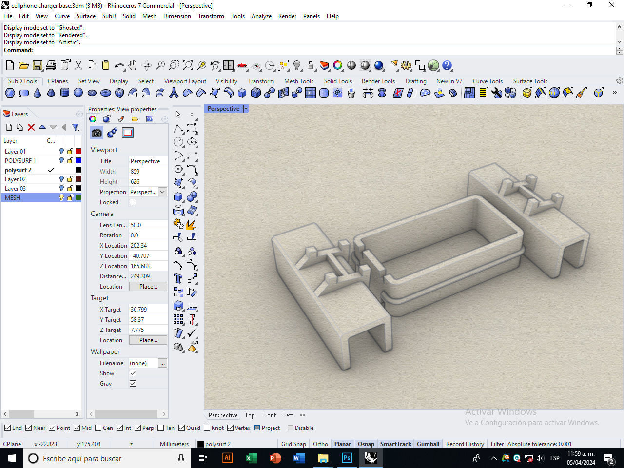 Cellphone charger base 3D print model_14