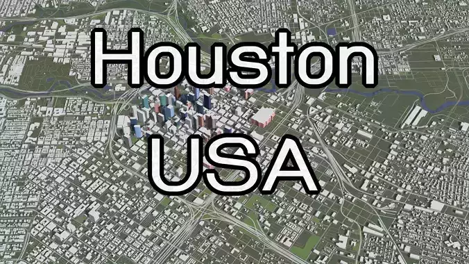 Houston USA - city and urban 3D model