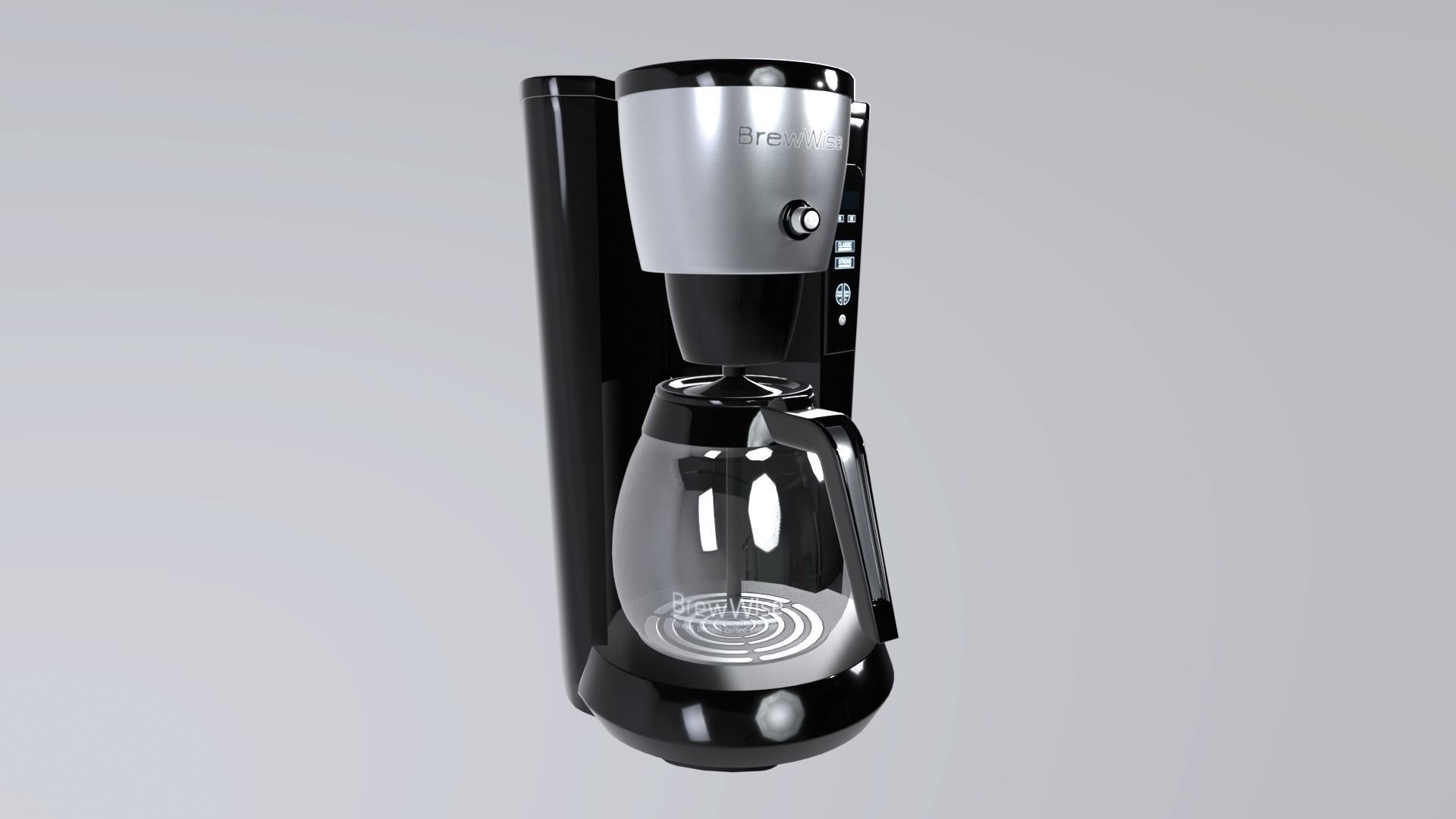 Coffee maker kitchen appliance Low-poly 3D model_5