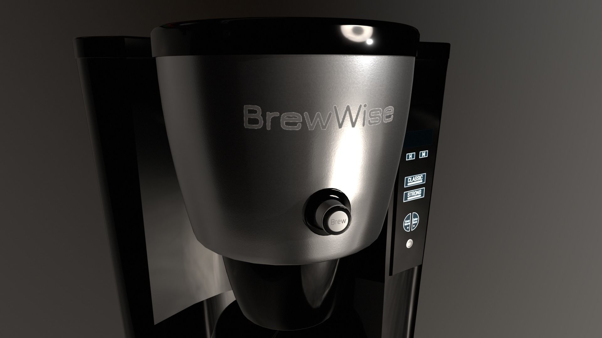 Coffee maker kitchen appliance Low-poly 3D model_6