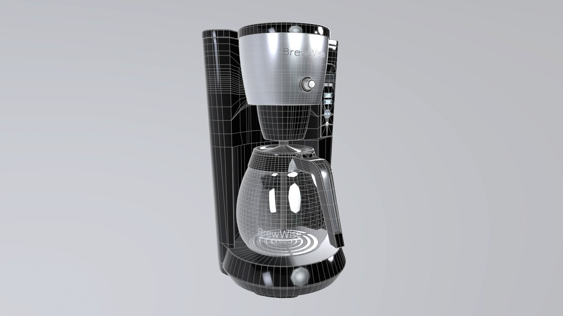 Coffee maker kitchen appliance Low-poly 3D model_8