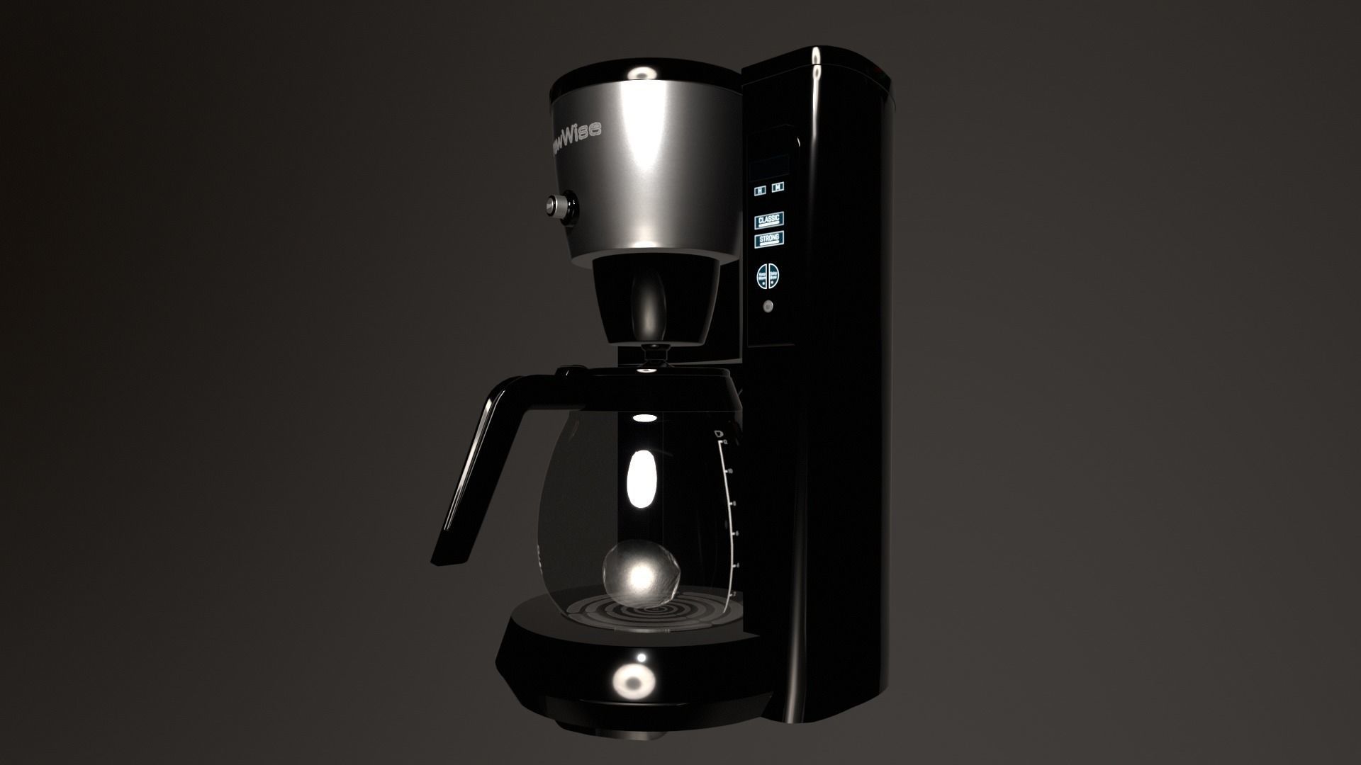 Coffee maker kitchen appliance Low-poly 3D model_4
