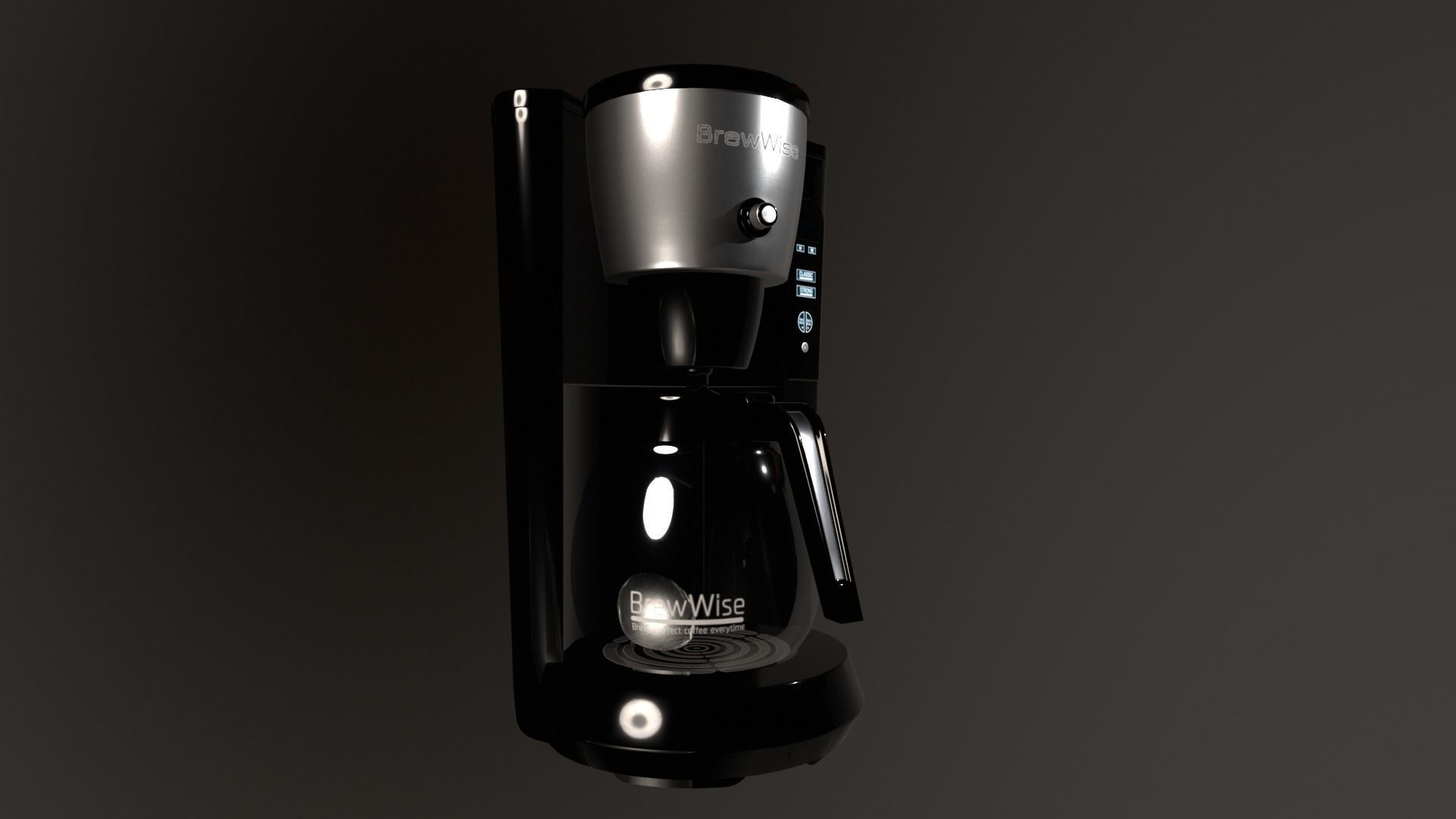 Coffee maker kitchen appliance Low-poly 3D model_2