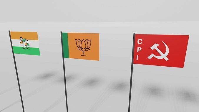 INDIAN PARTY FLAGS Free low-poly 3D model