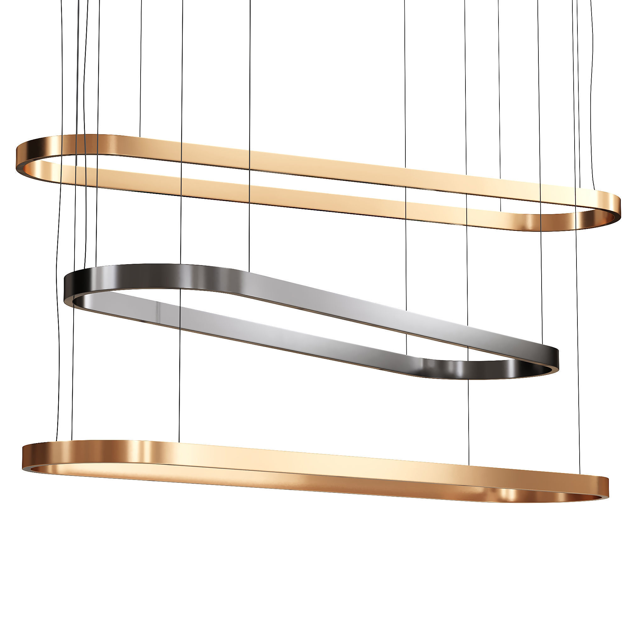 Euroluce Lampadari Profile Oval Pendant Lamp 3D model_2