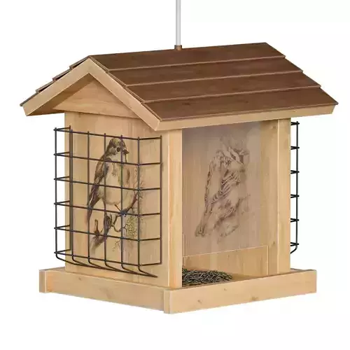 Bird feeder cage birdhouse 3D model