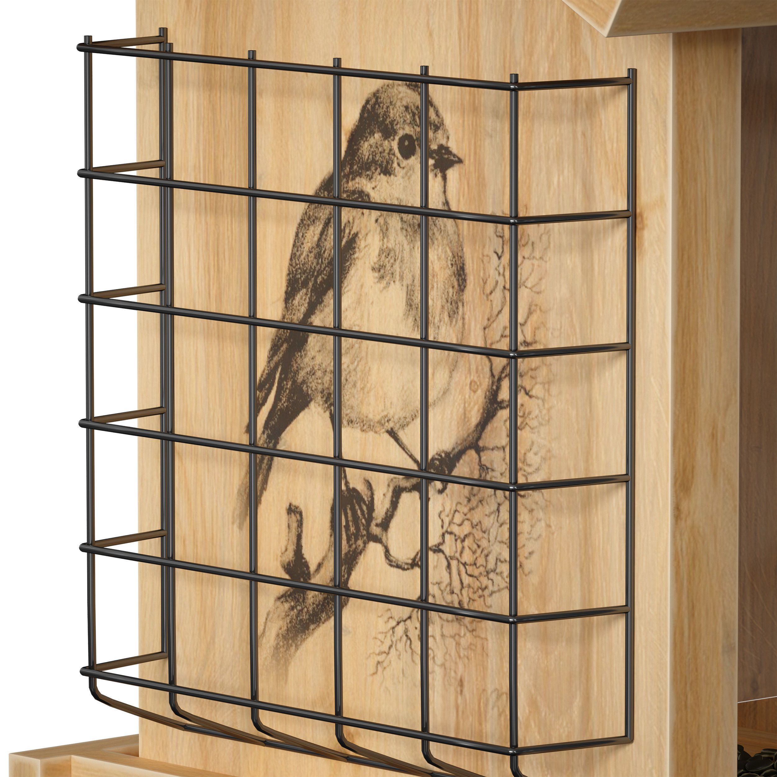 Bird feeder cage birdhouse 3D model_16