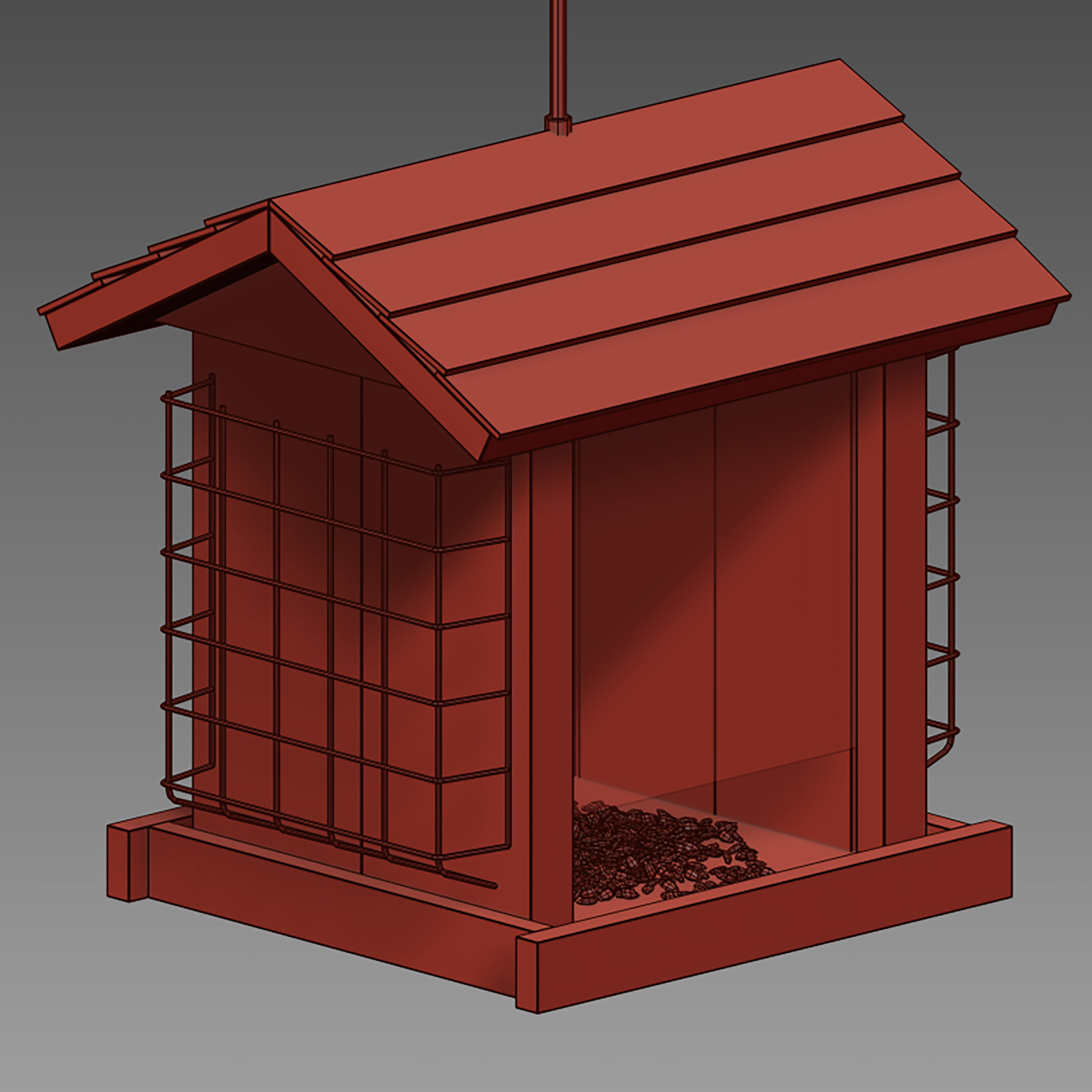 Bird feeder cage birdhouse 3D model_18