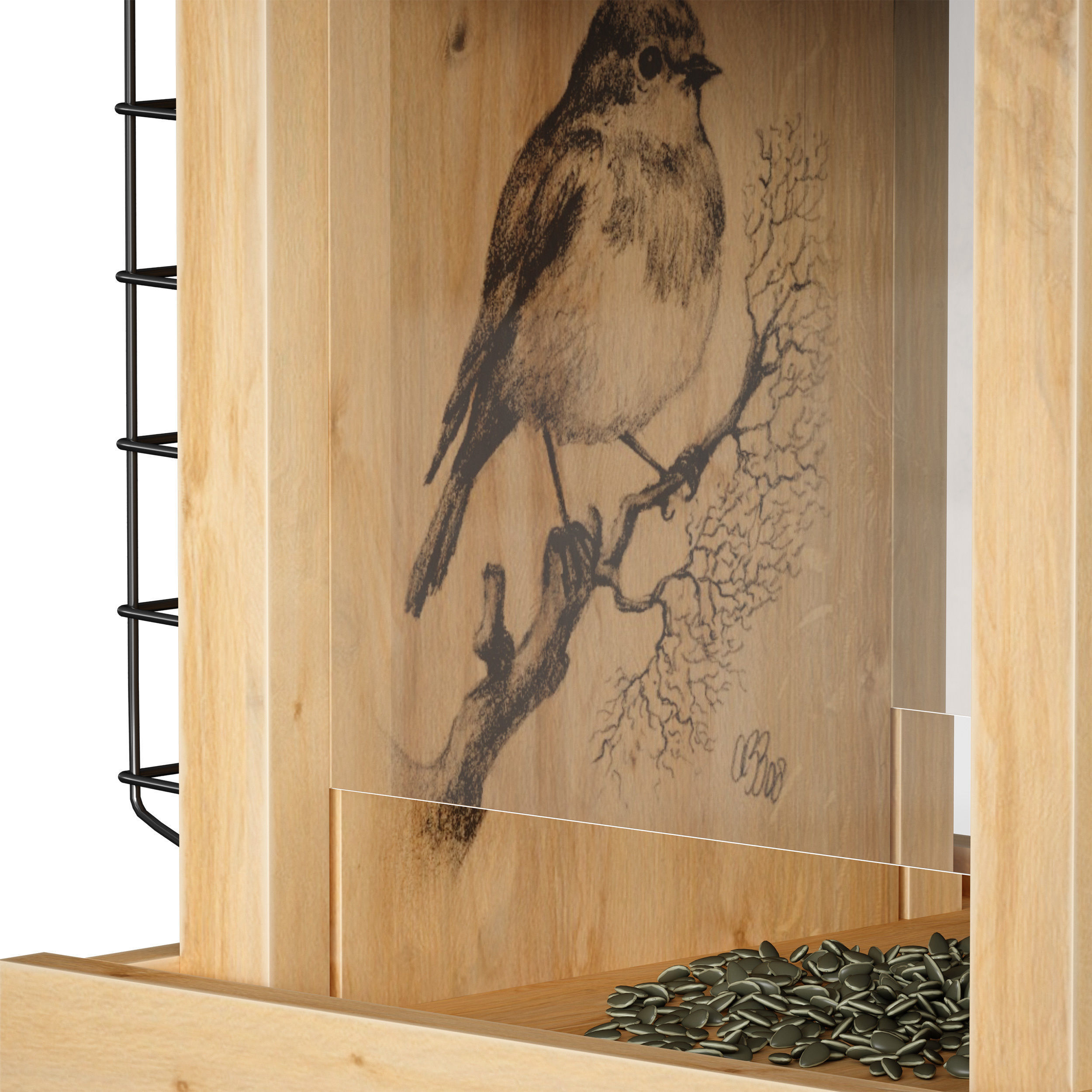 Bird feeder cage birdhouse 3D model_15