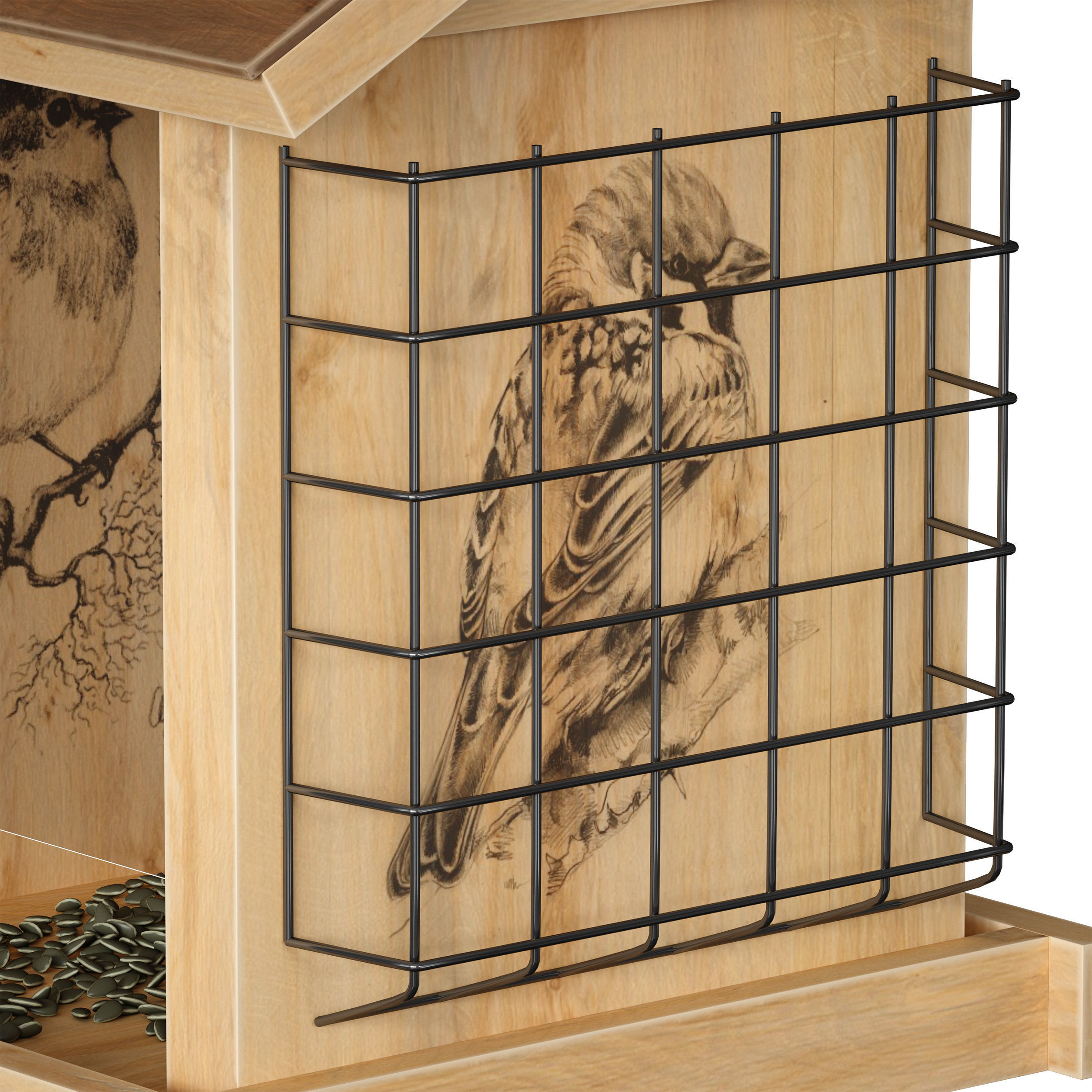 Bird feeder cage birdhouse 3D model_13