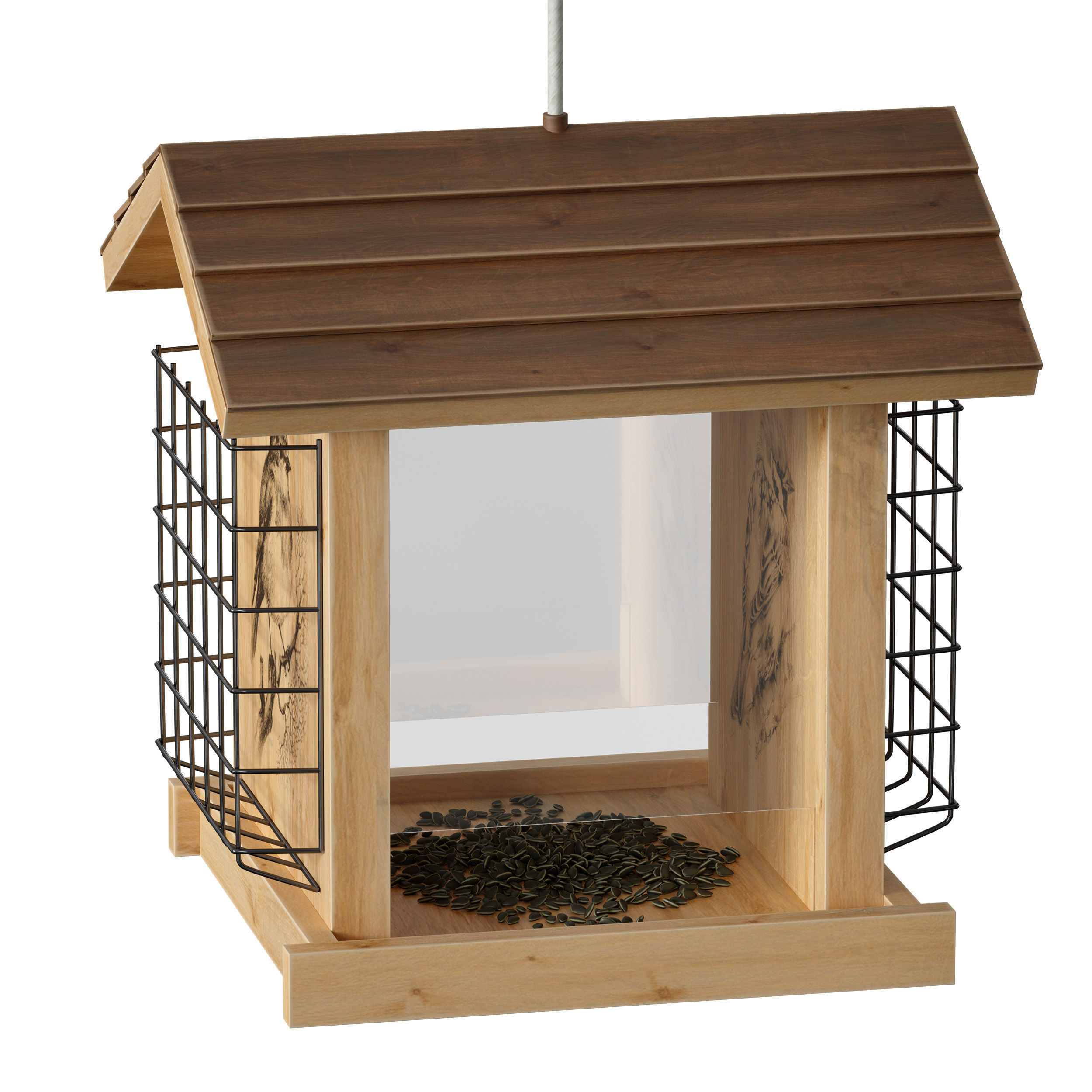 Bird feeder cage birdhouse 3D model_6