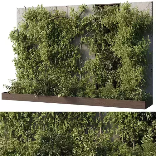 Vertical Wall Garden - plant box garden set of outdoor plant 19 3D model