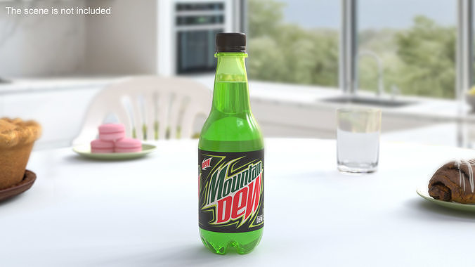 Mountain Dew Soft Drink Neon Bottle 3D model 3