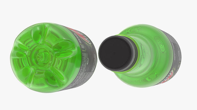 Mountain Dew Soft Drink Neon Bottle 3D model 6