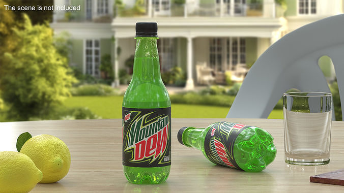 Mountain Dew Soft Drink Neon Bottle 3D model 2