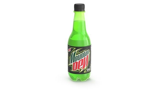 Mountain Dew Soft Drink Neon Bottle 3D model 4