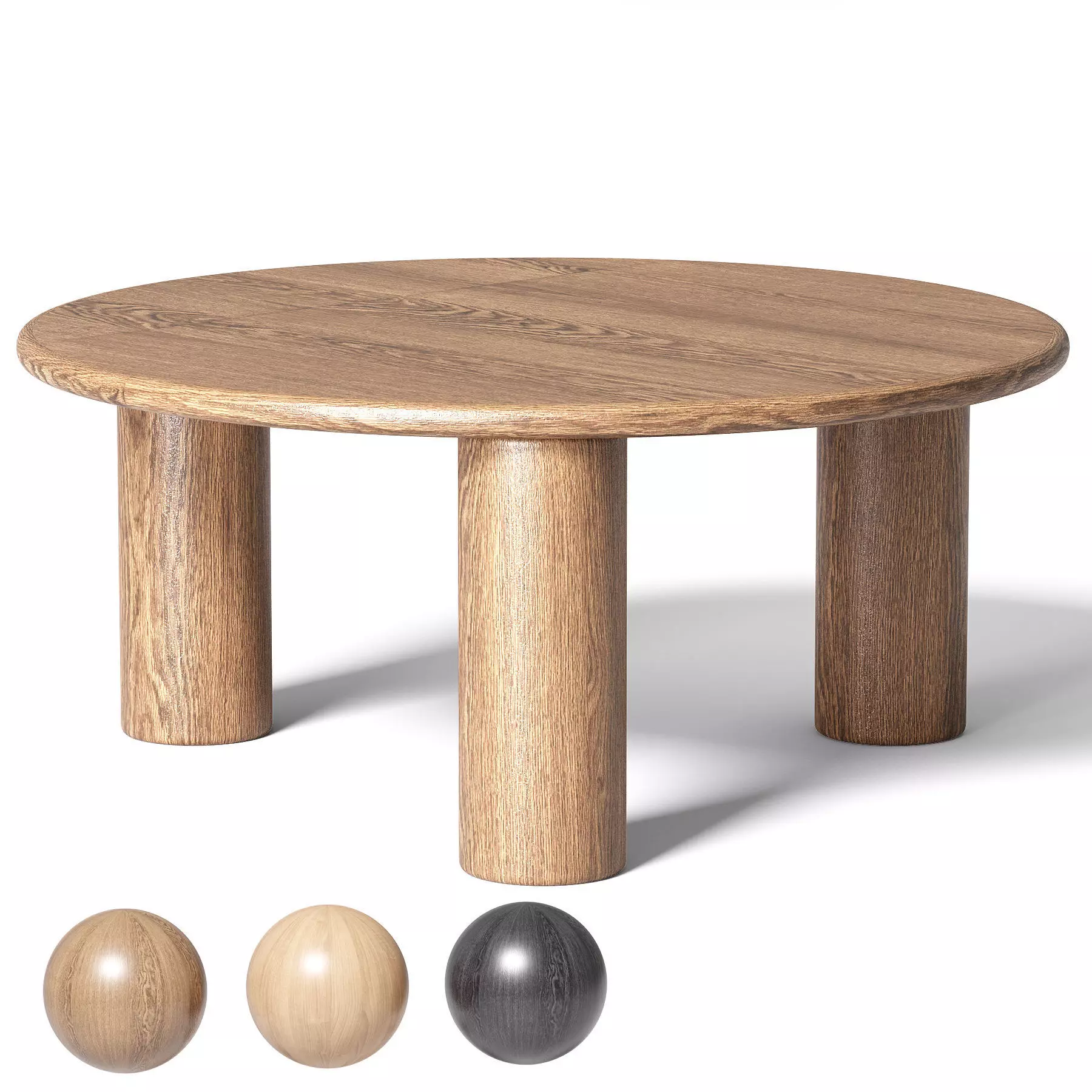 Table Basse Ronde Bois de Chene Didi 3D model_0