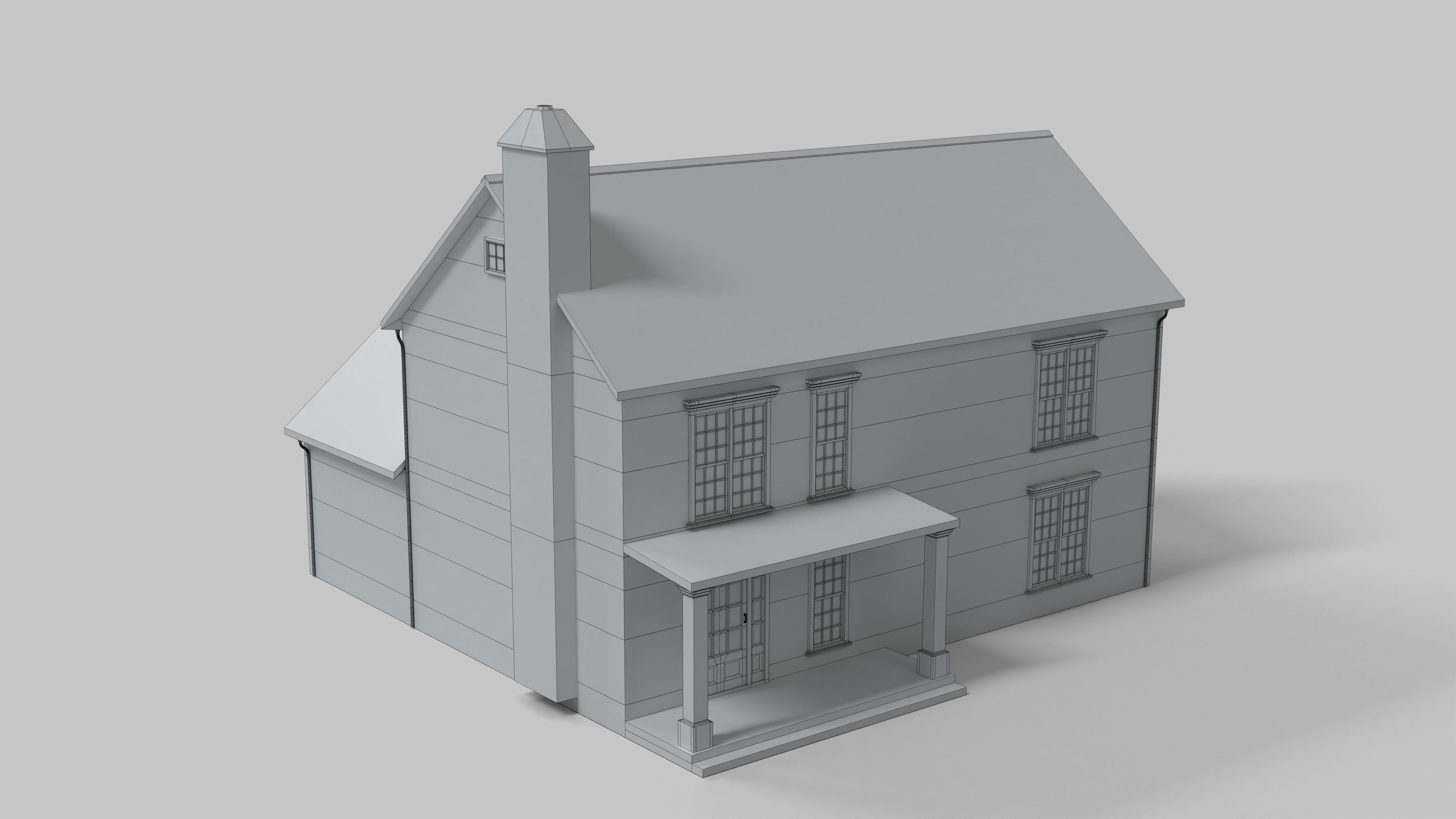 British House Design 08T1 Low-poly 3D model_7