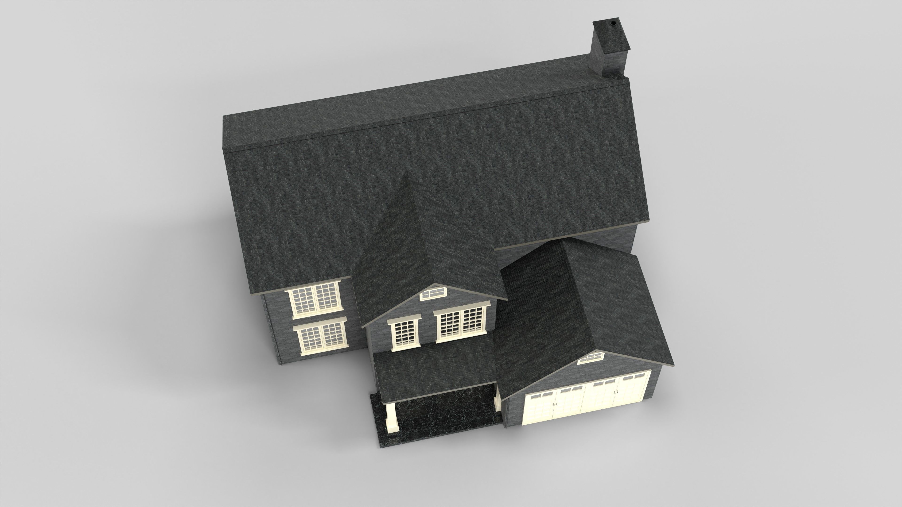British House Design 08T1 Low-poly 3D model_4