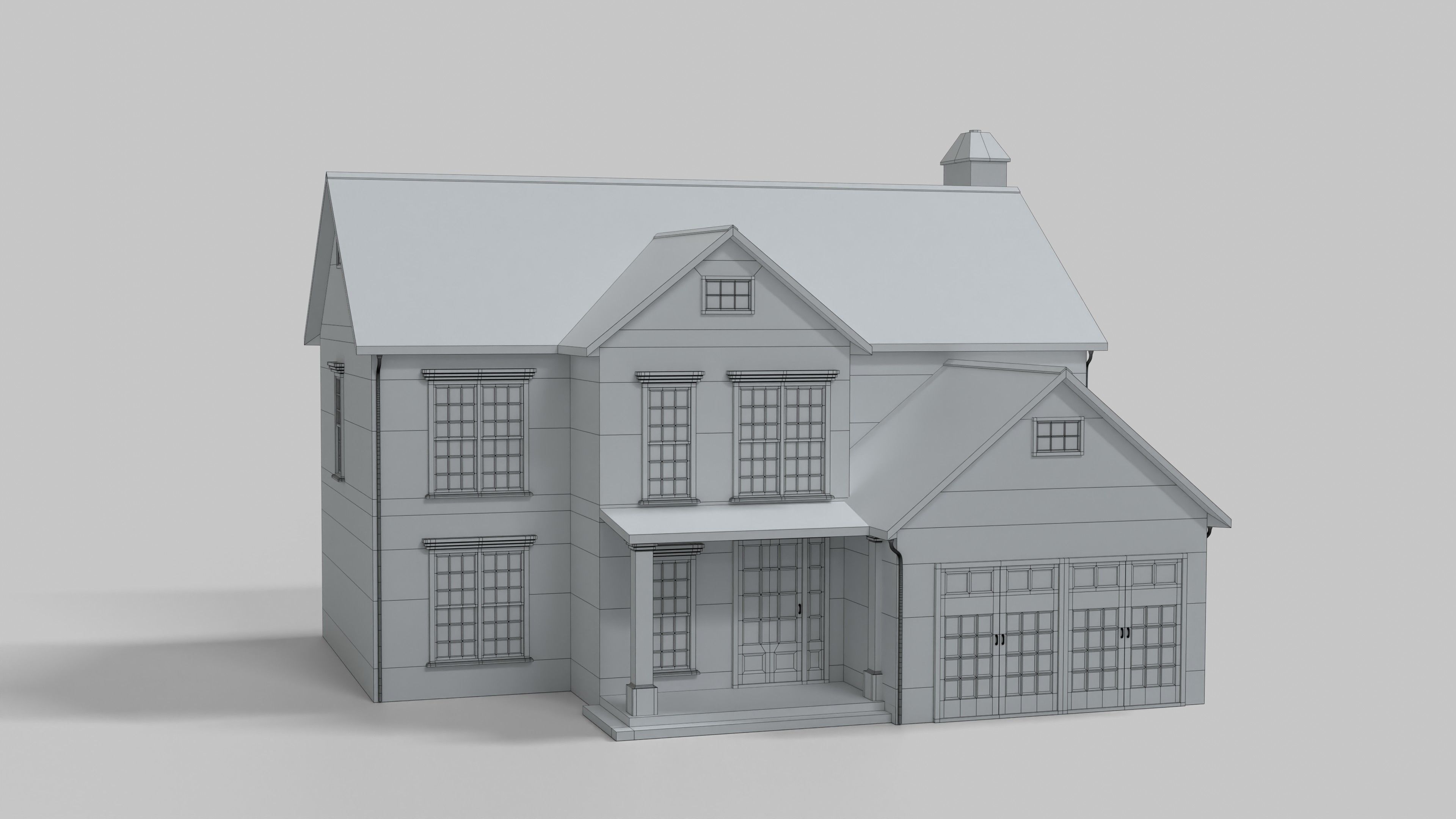 British House Design 08T2 Low-poly 3D model_8