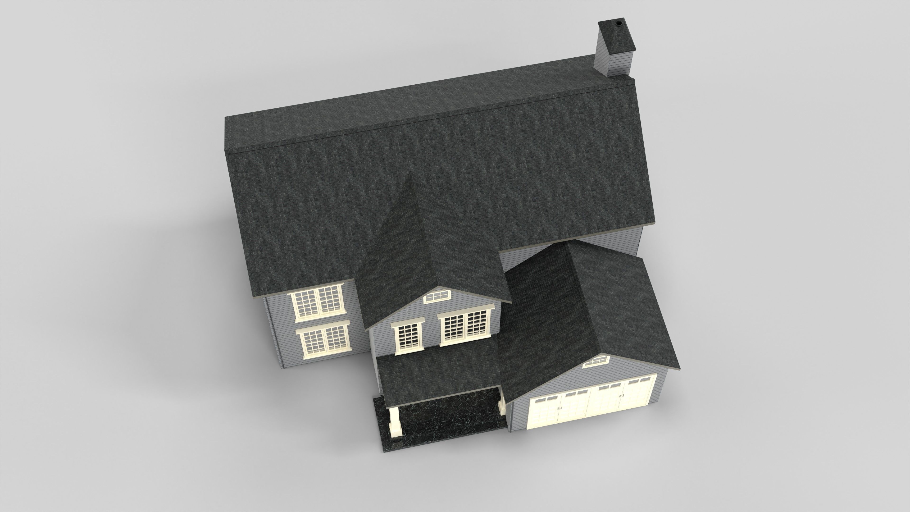 British House Design 08T2 Low-poly 3D model_4