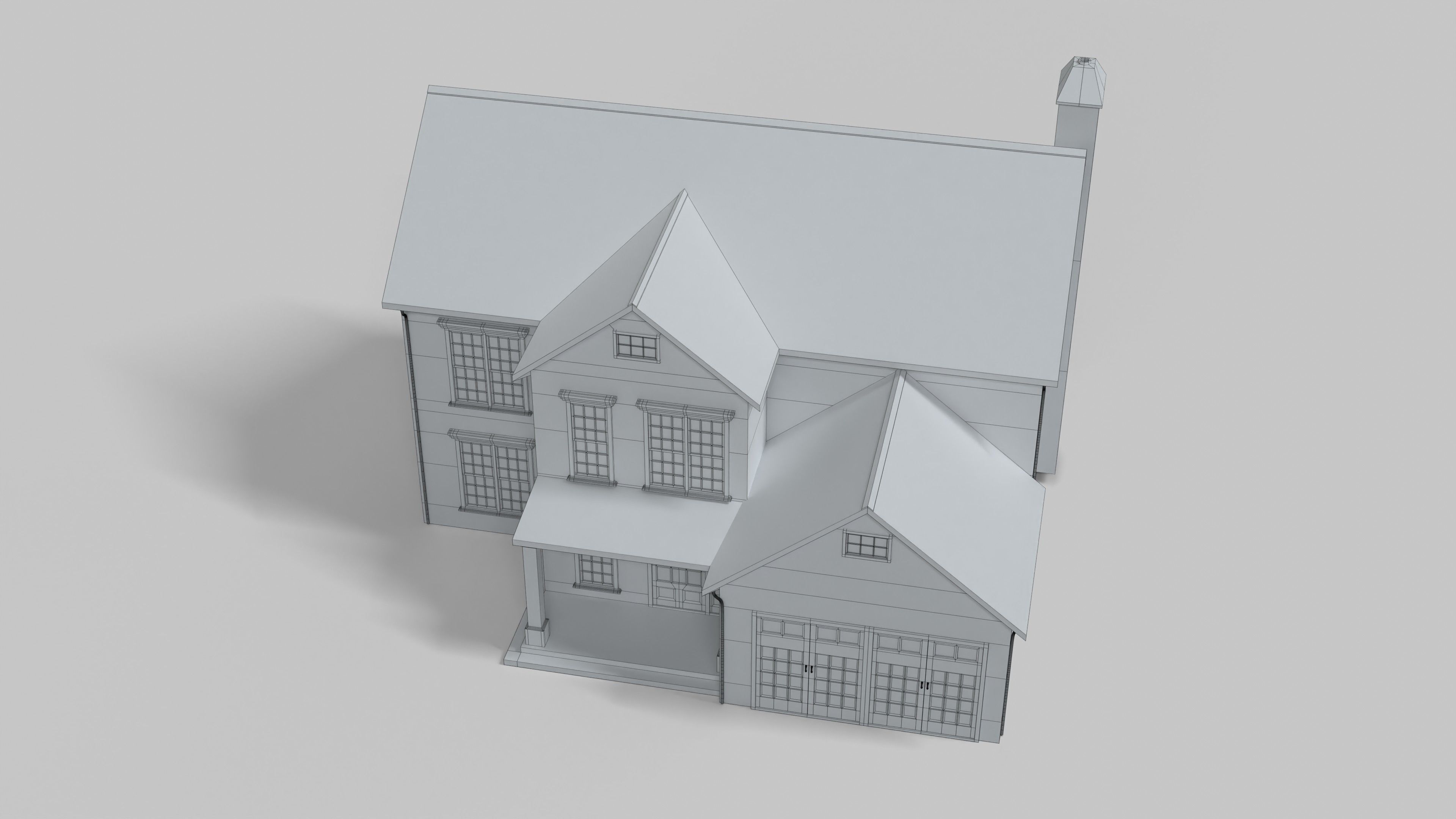 British House Design 08T2 Low-poly 3D model_6