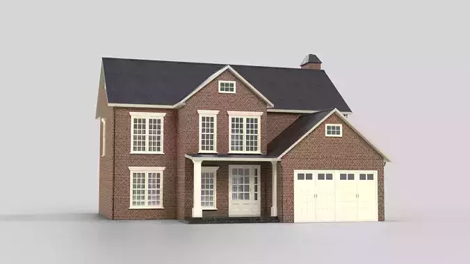 British House Design 08T4  Low-poly 3D model
