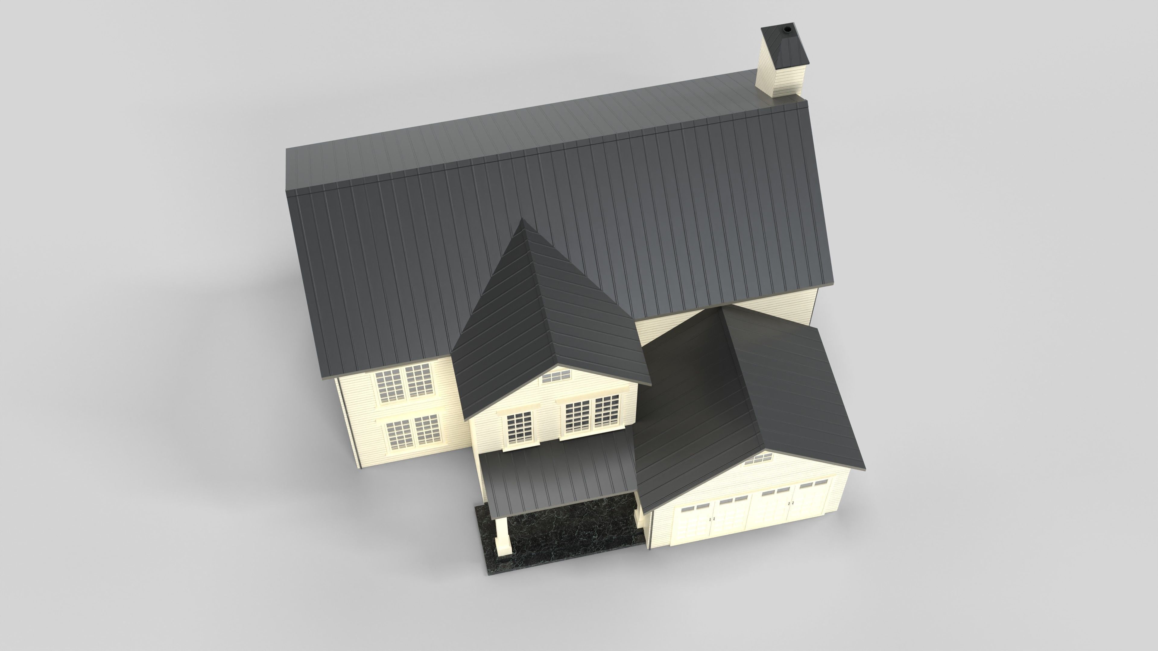 Cottage House Design 08T5 Low-poly 3D model_4