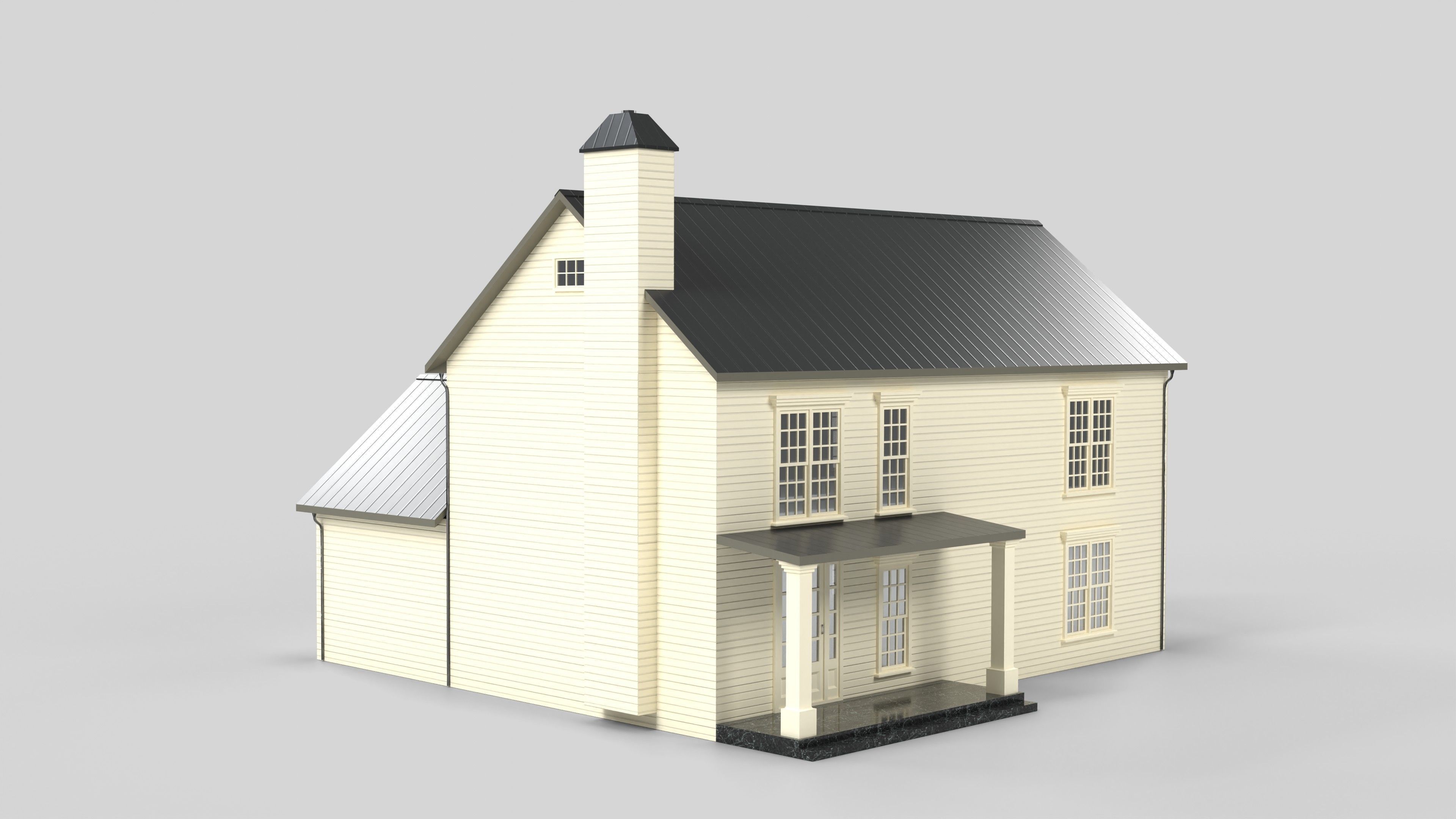 Cottage House Design 08T5 Low-poly 3D model_3