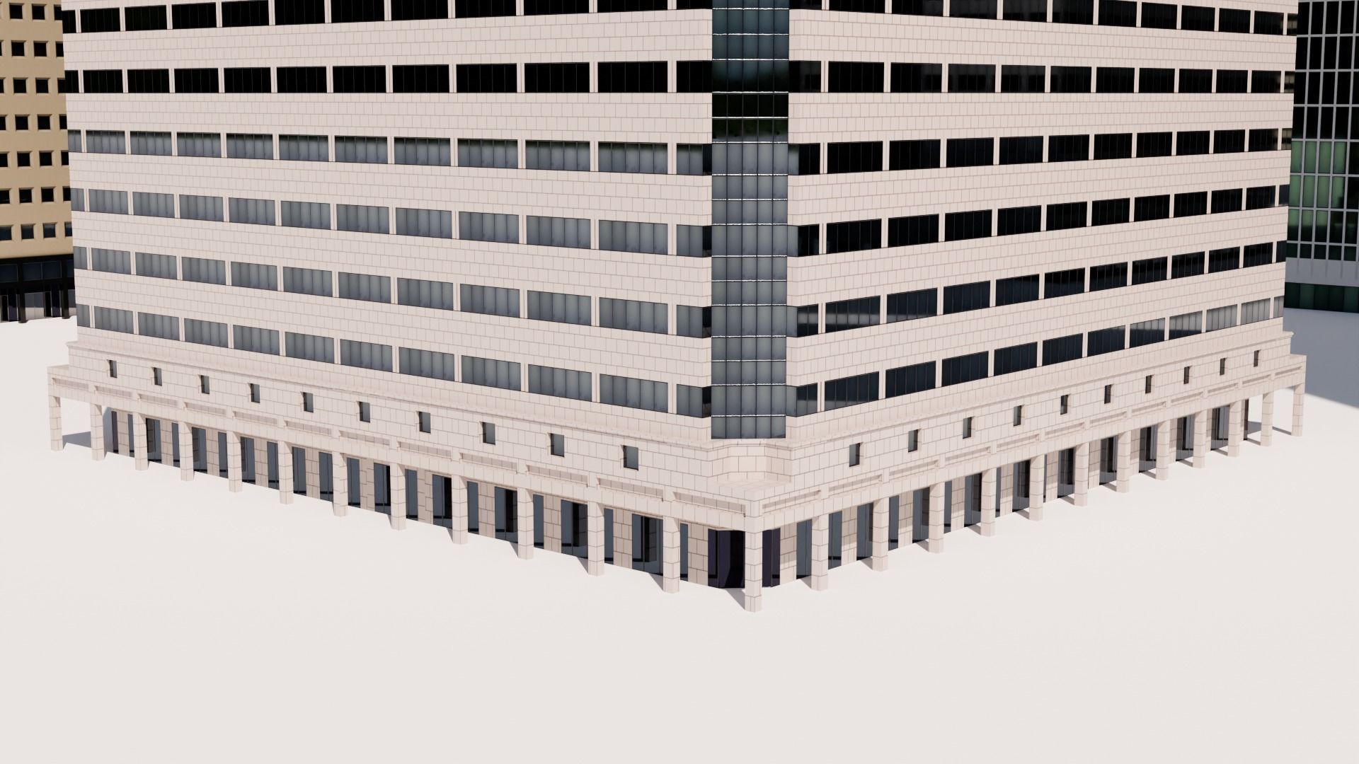 Tall Buildings - Skyscrapers  Low-poly 3D model_9