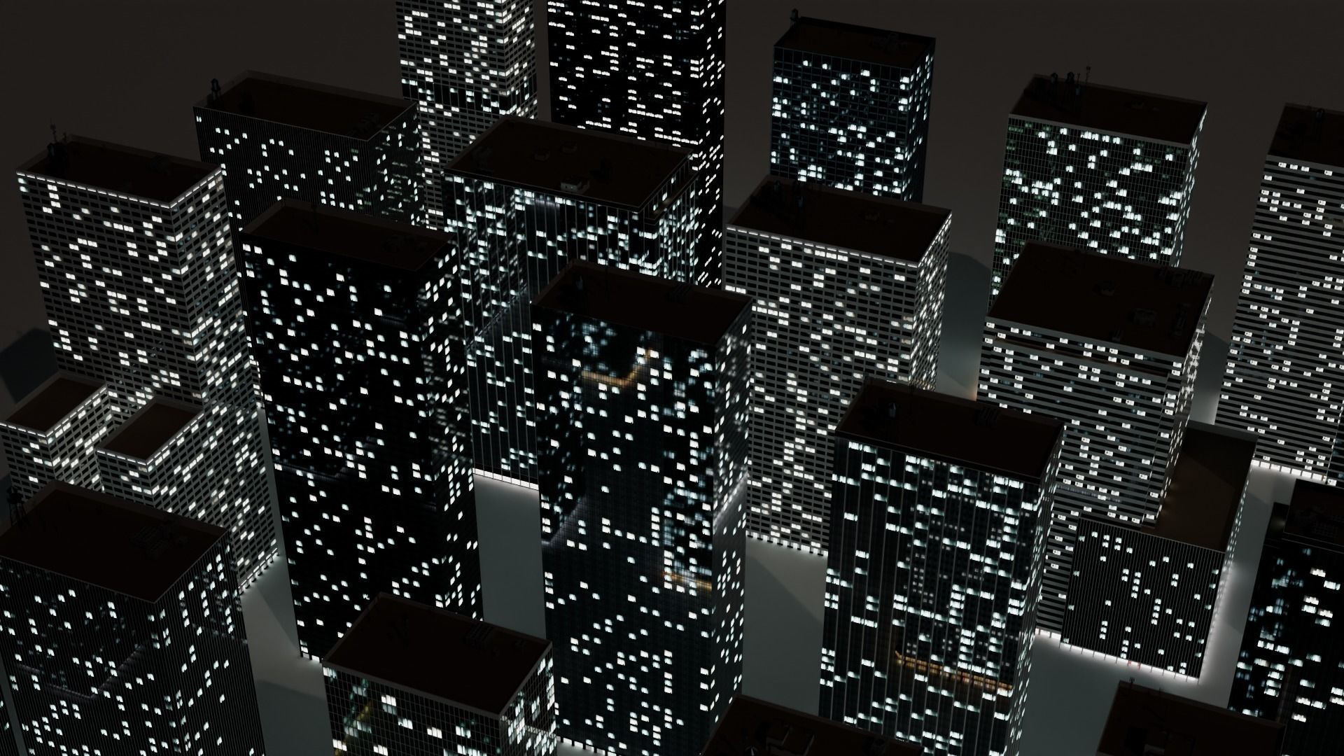 Tall Buildings - Skyscrapers  Low-poly 3D model_4