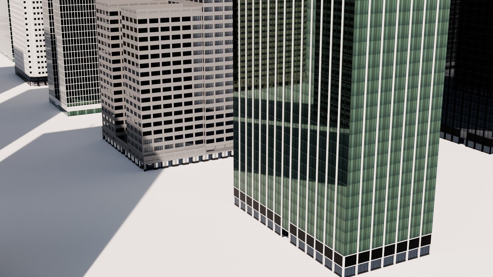 Tall Buildings - Skyscrapers  Low-poly 3D model_6