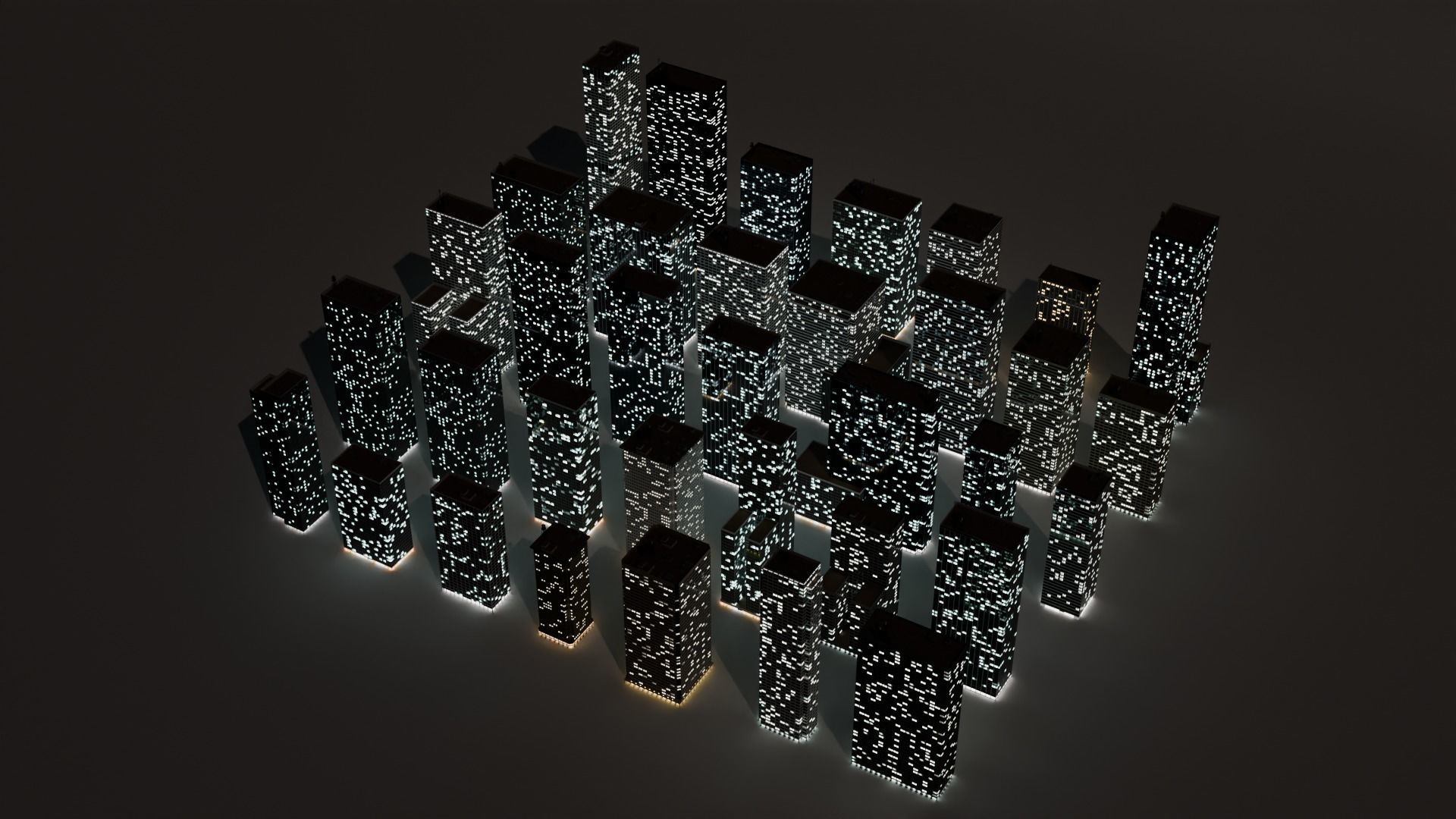 Tall Buildings - Skyscrapers  Low-poly 3D model_2