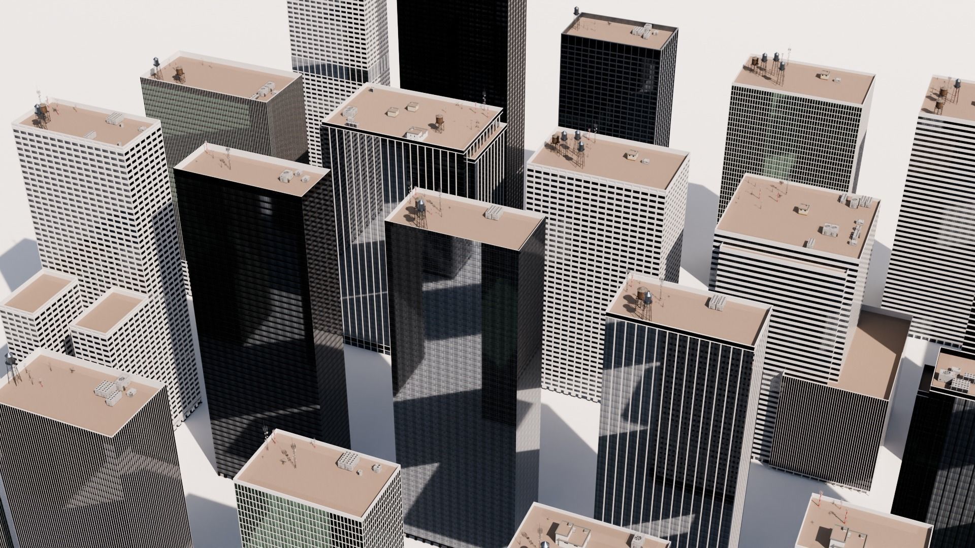 Tall Buildings - Skyscrapers  Low-poly 3D model_3