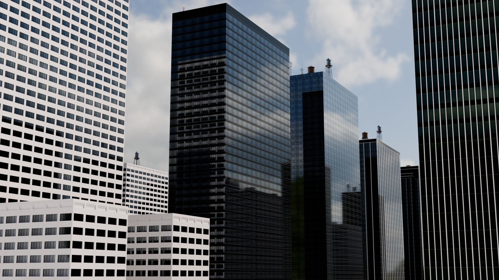 Tall Buildings - Skyscrapers  Low-poly 3D model_5
