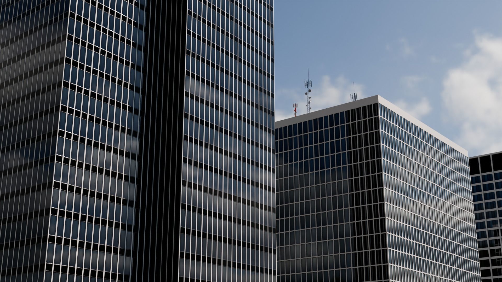 Tall Buildings - Skyscrapers  Low-poly 3D model_7