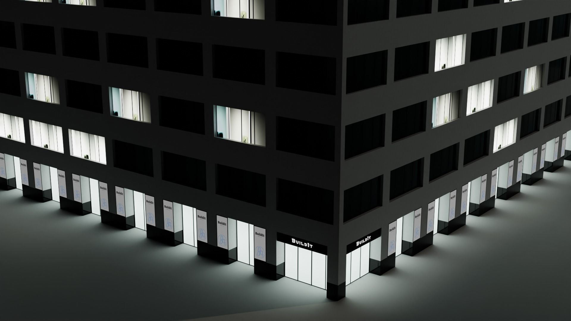 Tall Buildings - Skyscrapers  Low-poly 3D model_14