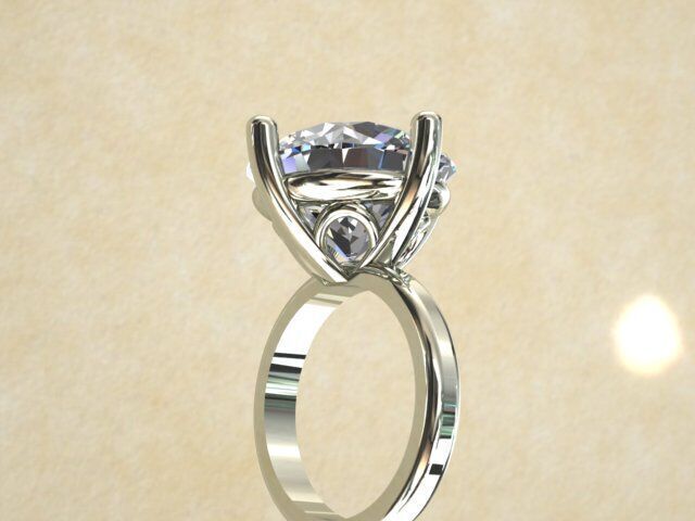 Ring with stone 3D print model_3