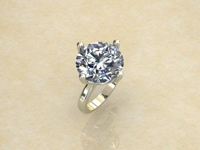 Ring with stone 3D print model_1