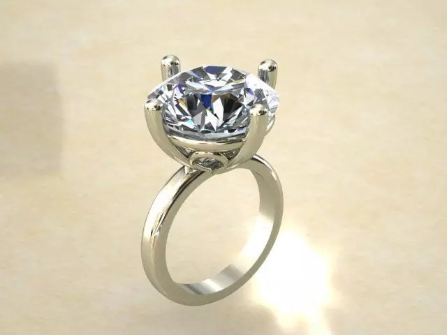 Ring with stone 3D print model_0