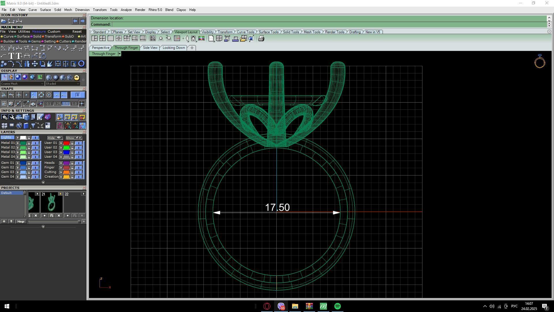 Ring with stone 3D print model_6
