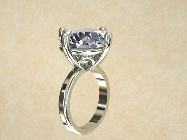 Ring with stone 3D print model_2