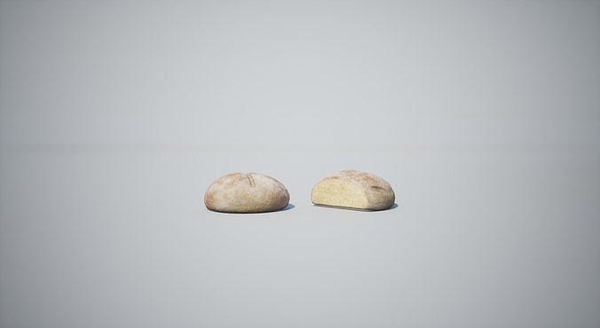 Bread Low-poly 3D model 7