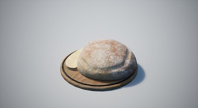 Bread Low-poly 3D model 2