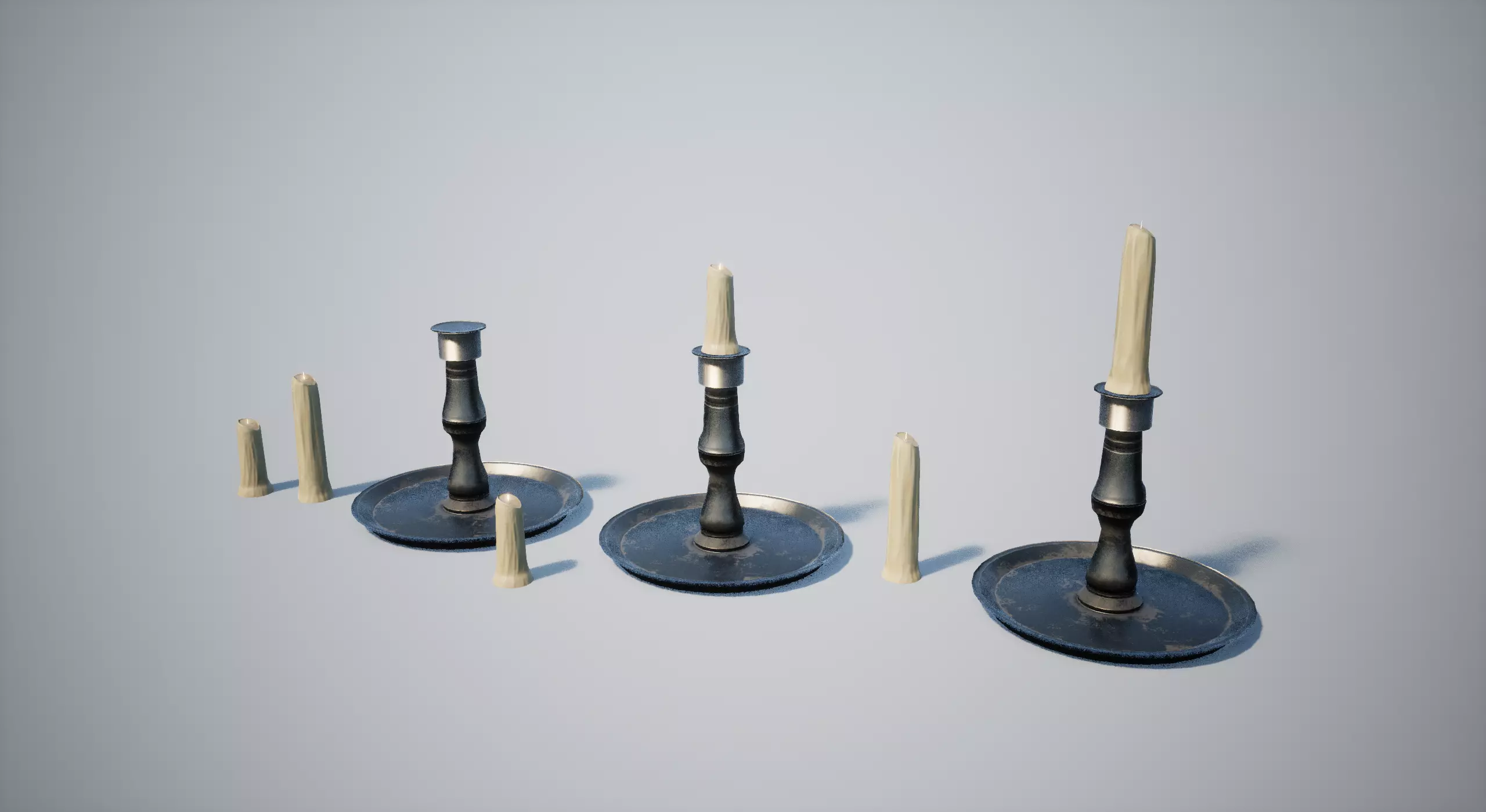 Candles Asset Pack Low-poly 3D model_0