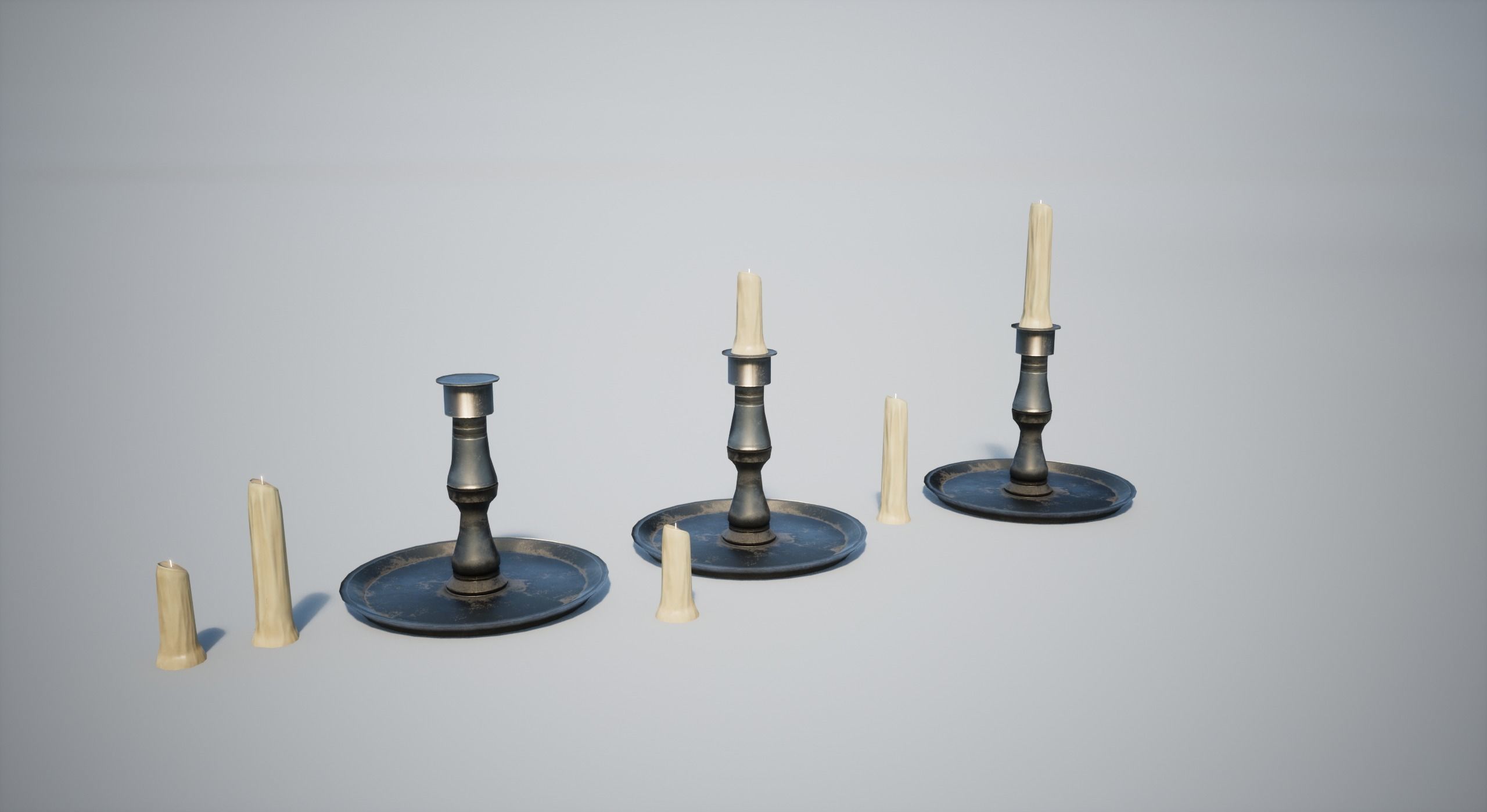 Candles Asset Pack Low-poly 3D model_5