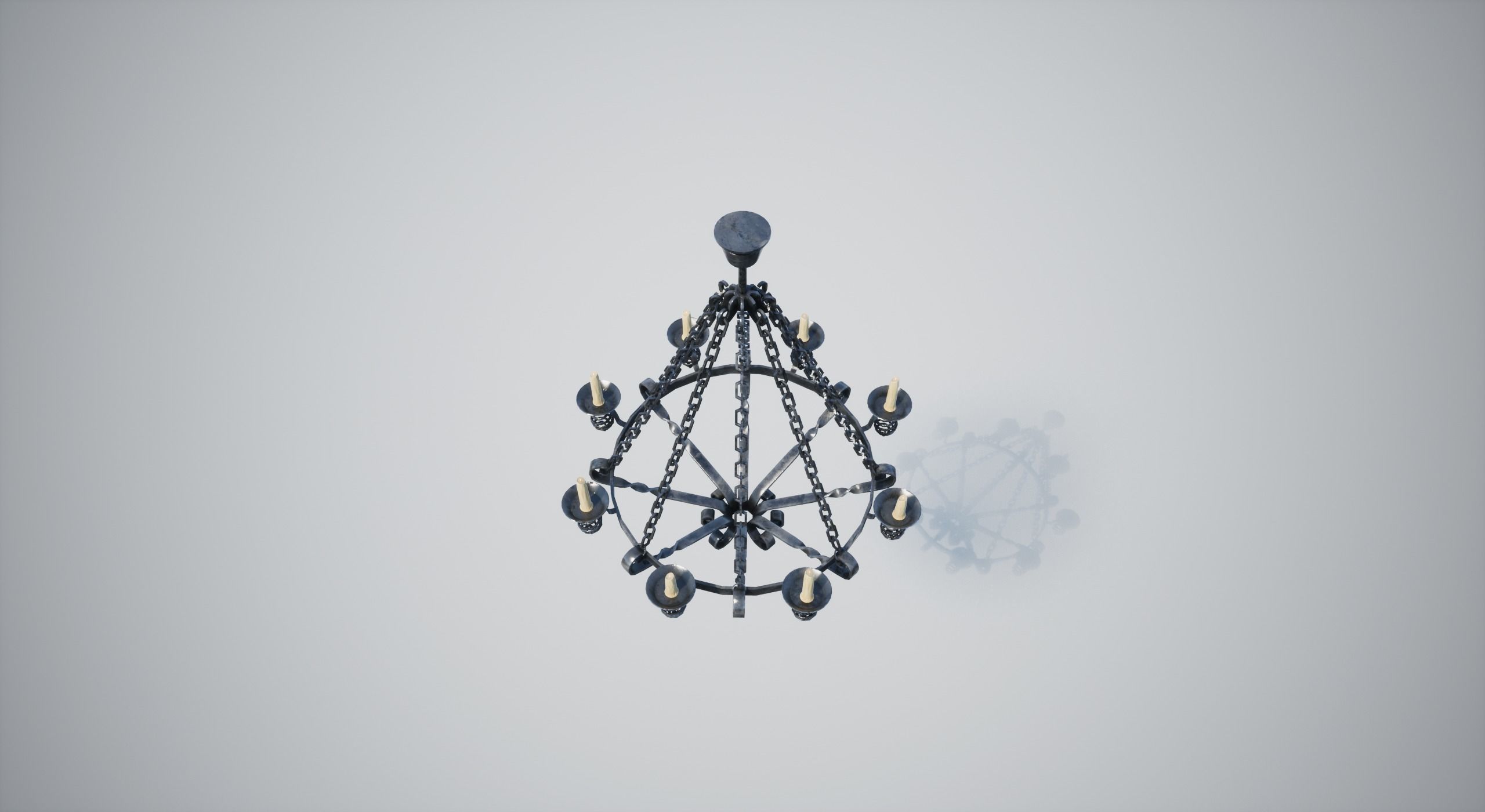 Medieval Chandelier Low-poly 3D model_7