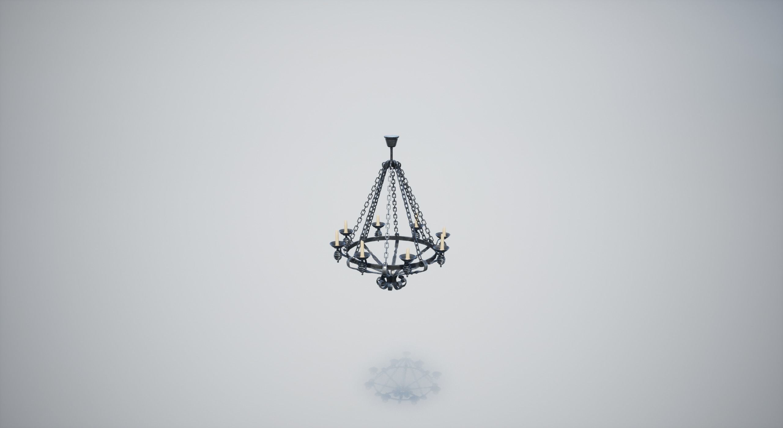 Medieval Chandelier Low-poly 3D model_9