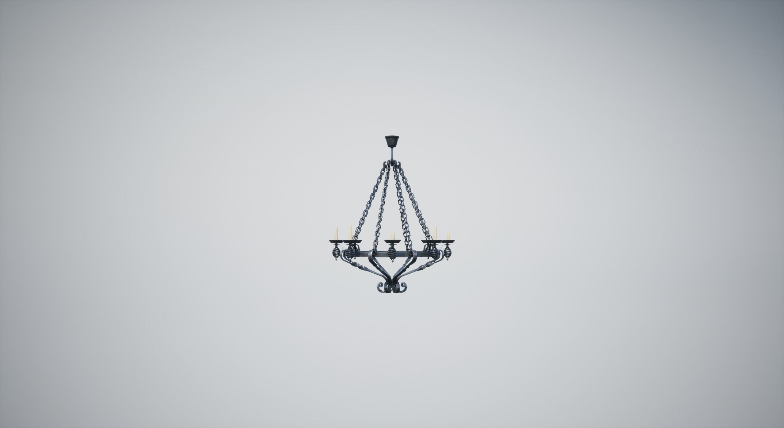 Medieval Chandelier Low-poly 3D model_8