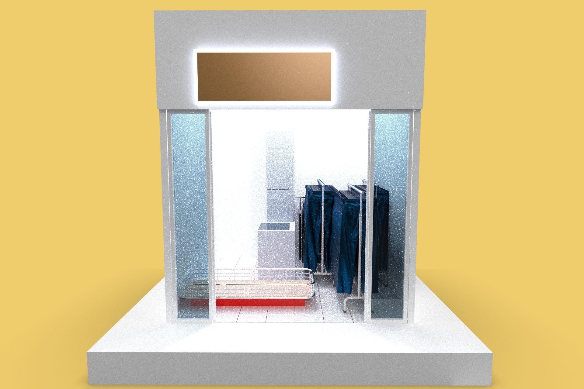DRESS CLOTH SHOP STORE BOUTIQUE INTERIOR ROOM 3D model_9
